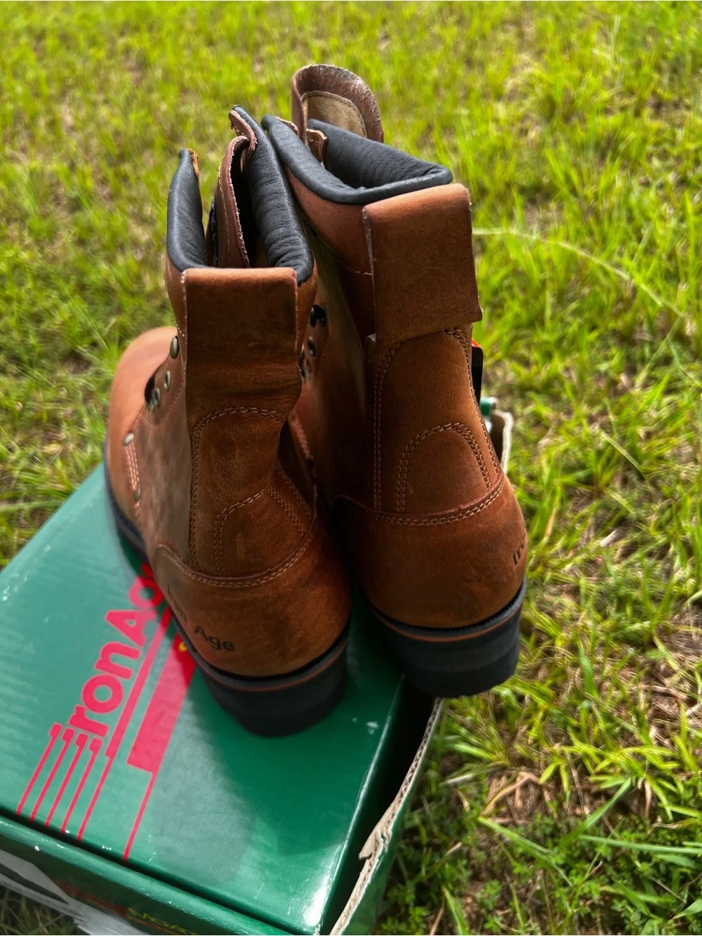 NEW Vintage Iron Age size 10 Mens WIDE Steel Toe Logger Leather Boots